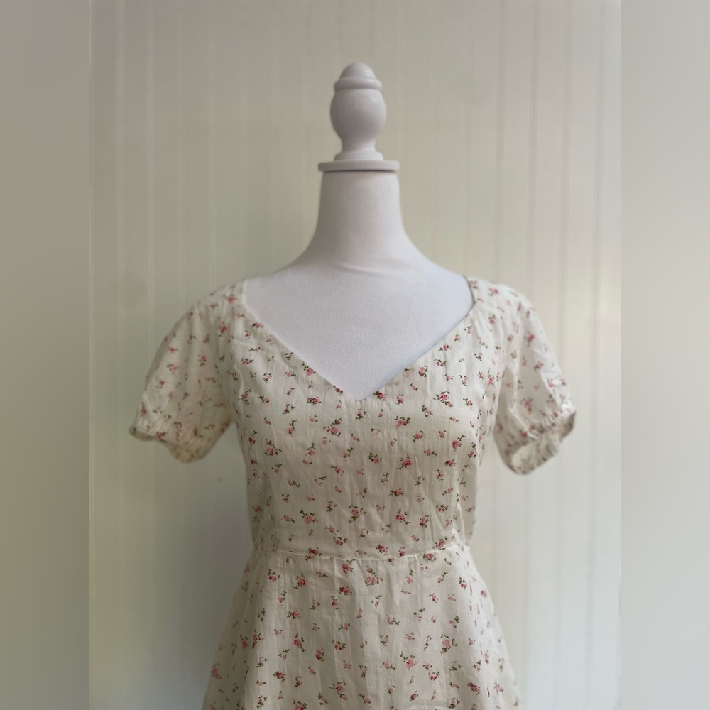 BEGINNING BOUTIQUE Abigail Mini Dress White Floral Ditsy Cottagecore Size 6 NWT - Picture 6 of 16